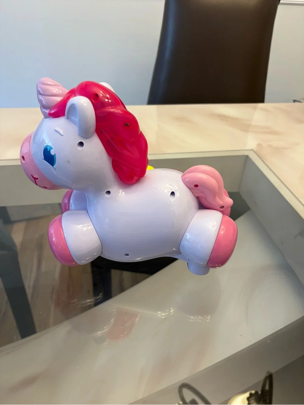 Pink Unicorn Learning Toy for Kids - Interactive Number Buttons